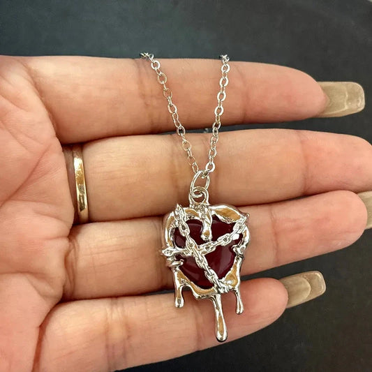 Gothic Cross Necklace for Women Men Punk Religious Crucifix Heart Amulet Necklaces Jewelry Gifts Good Vibrations