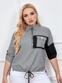 Womens plus size woven lapel shirt belongs to the category of womens clothing Good Vibrations