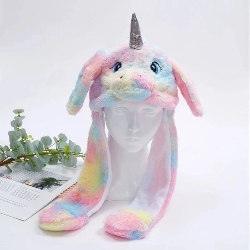 Hats For Autumn And Winter Warm Accessories Toys For Children Internet Celebrities Cute Rainbow Horses Small Rabbits Ears Hats Good Vibrations