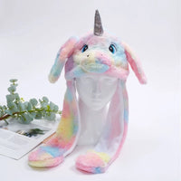 Hats For Autumn And Winter Warm Accessories Toys For Children Internet Celebrities Cute Rainbow Horses Small Rabbits Ears Hats Good Vibrations