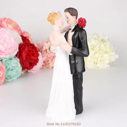 Funny Wedding Cake Toppers Dolls Romantic Bride And Groom Figurines Stand Topper Decoration Supplies Marry Resin Figurine Good Vibrations