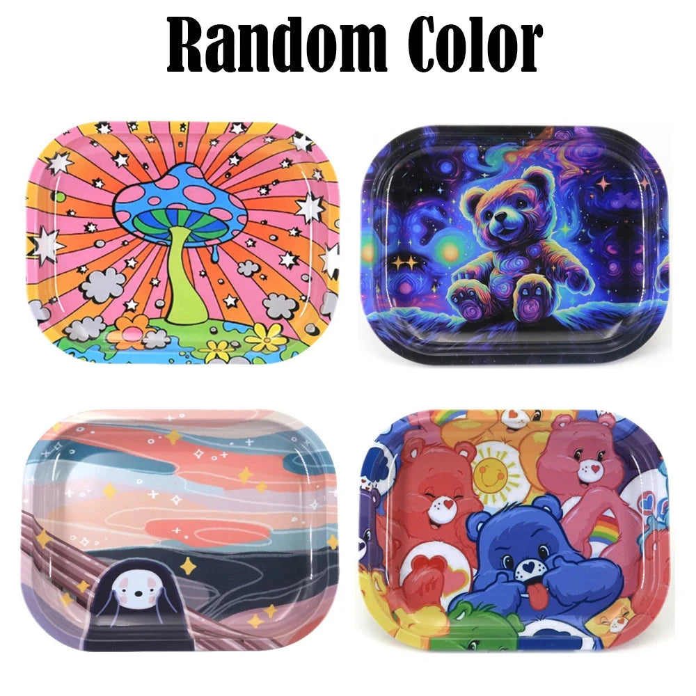 Rolling Tray Smoking Grinder Accessories Cigar Hand Roll Tinplate Tray Ashtray Home Party Gifts for Men Women Good Vibrations Adult Super Store