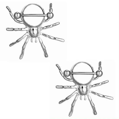 2pcs Spider Nipple Rings Body Piercing Accessories Titanium or Steel Barbell Summer Beach Charm Gothic Women Sexy Jewelry 14G Good Vibrations Adult Super Store