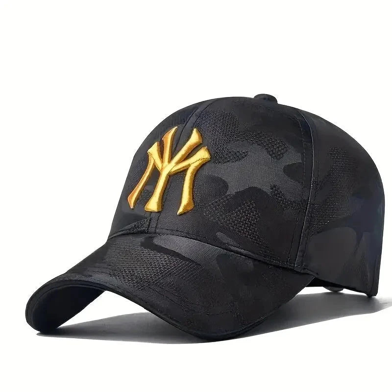 Fashion Letter Embroidery Camouflage Baseball Hats Spring and Autumn Outdoor Adjustable Casual Hats Sunscreen Hat Good Vibrations