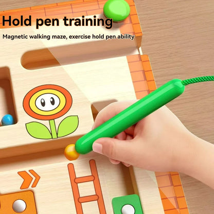 Children's Magnetic Maze Walking Ball Baby Concentration Training, Writing Logic Thinking 3 year Old Early Education Puzzle To Good Vibrations