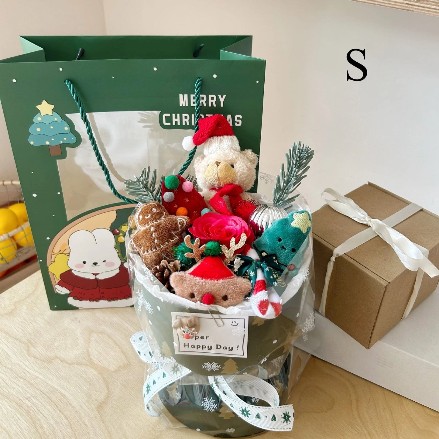 Christmas gift, finished teddy bear bouquet, birthday gift, gift for teacher, girlfriend, best friend, bouquet, souvenir Good Vibrations