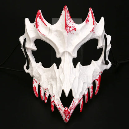 Halloween Bone Skull Masks Half-face Bloody Mask Cosplay Dragon God Fierce Tiger Night Fork Tengu Man Wolf Mask Party Decor Prop Good Vibrations