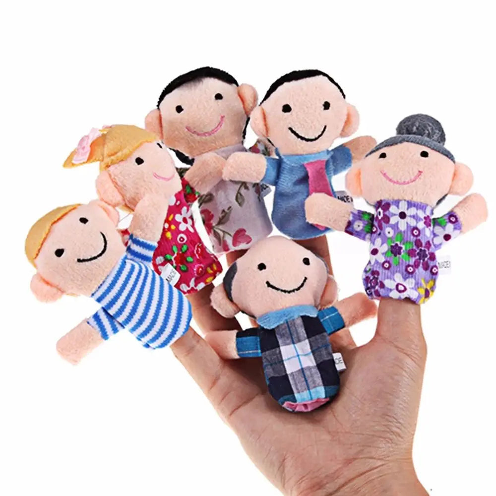 Toy Parent-child toys Boys Girls Toys Cartoon Doll Cloth Doll Toys Hand Puppet Plush Toys Finger Doll Family Finger Puppets Set Good Vibrations