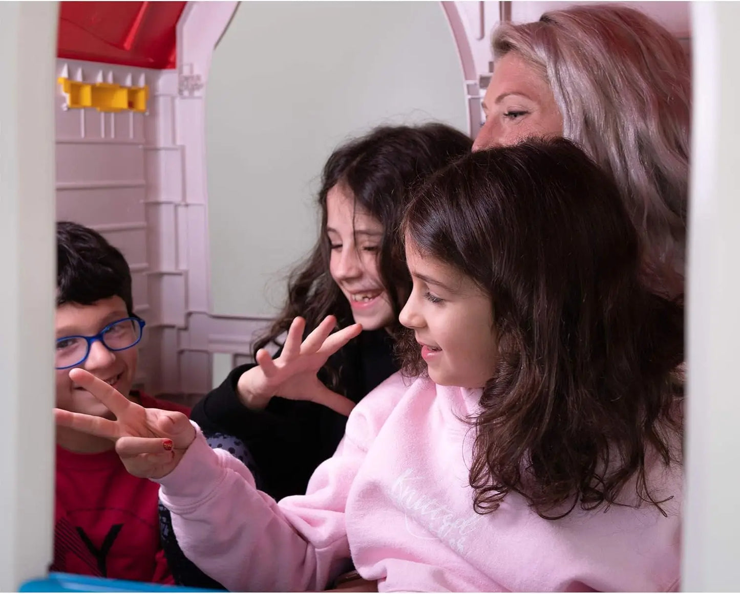 Classic Real Feel Cottage Compact Foldable Plastic Toddler Roomy Outdoor Playhouse for Children Ages 2 Years Old and Up, White Good Vibrations