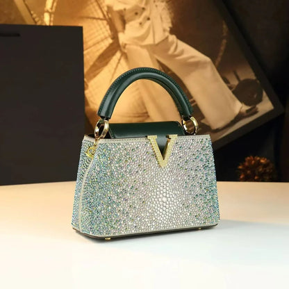 A High-end Rhinestone Handbags for Women, a New Stylish Bucket Crossbody Small Bags for Autumn and Winter 2025 Bolsa mujer сумка Good Vibrations