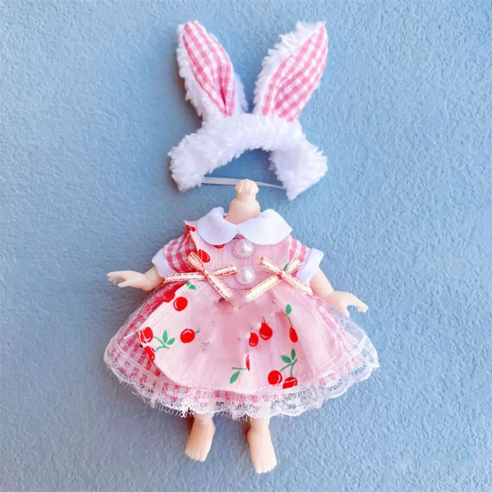 10 Styles Doll Clothes Dresses with Cartoon Hat Cute Fashion Skirts Plush Animals Mini Animal Doll Outfit Good Vibrations