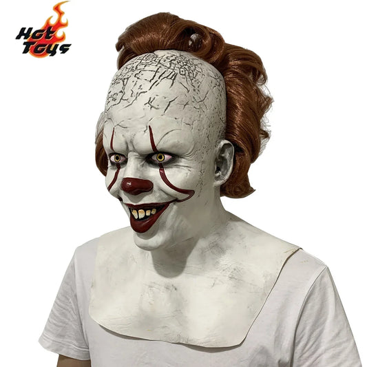Halloween 2025 Mask  Stephen King's It Mask Pennywise Horror Clown Joker Mask Clown Mask Halloween Cosplay Costume Props Good Vibrations