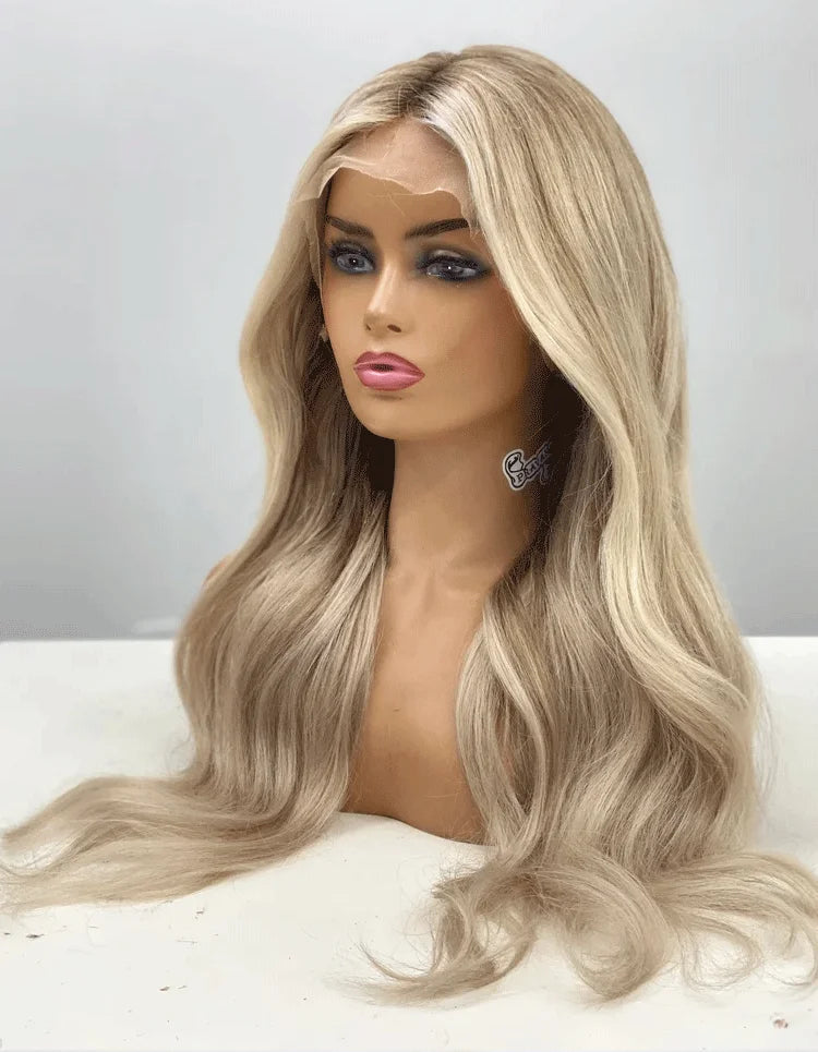 Blonde balayage full lace wigs Synthetic hair wig custom wigs lace front wigs blonde Cosplay For Women lace wigs glueless wigs Good Vibrations