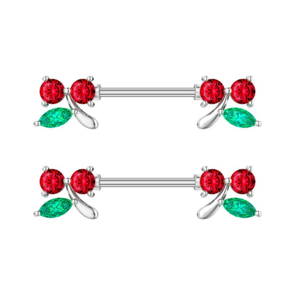 2pcs Both Sides Screwed Heart Nipple Ring for Women Girls 14G Stainless Blue Pink Zircon Sexy Nipple piercing nombril Nipple Bar Good Vibrations