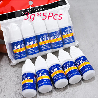 10/5/1pcs Extra-Strong Nail Glue Quick Dry Nail Tips Adhesive Acrylic Nail Glue Professional DIY Rhinestone False Nail Glue Good Vibrations
