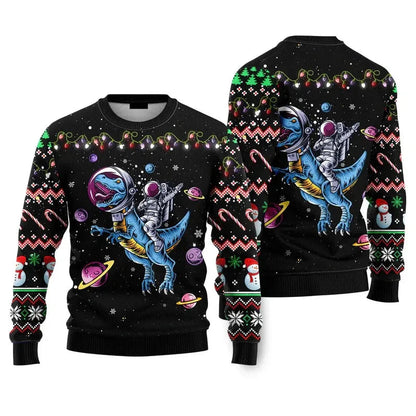 Fashion Santa Claus Beer Ugly Christmas Sweater For Men Clothing 2026 New Year Hoodie Streetwear Holiday Party Sweatshirts Good Vibrations