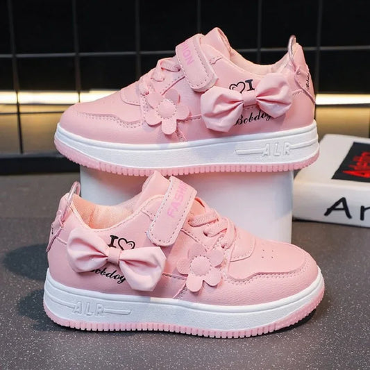 Teenagers outdoor sneakers Student girls' cute bow sports shoes Comfortable soft sole running shoes casual tennis shoes Good Vibrations