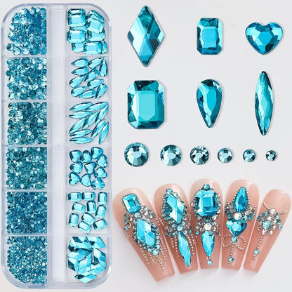 12grids Half Round Pearls Beads 3D Nail Charms 1.5/2/2.5/3/4/5mm White Flatback Pearls Nail Jewelry Nail Craft Pearl Rhinestones Good Vibrations