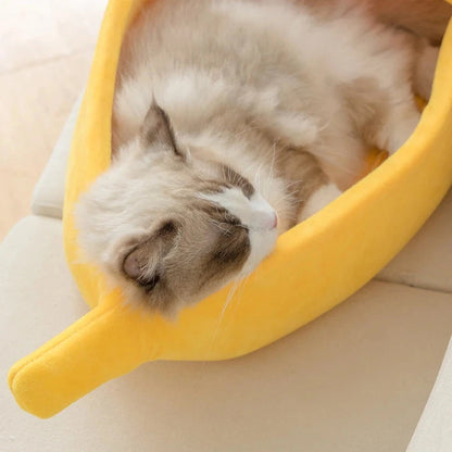 Banana Cat Bed House Funny Cute Cozy Cat Mat Beds Warm Durable Portable Pet Basket Kennel Dog Cushion Cat Supplies Multicolor Good Vibrations