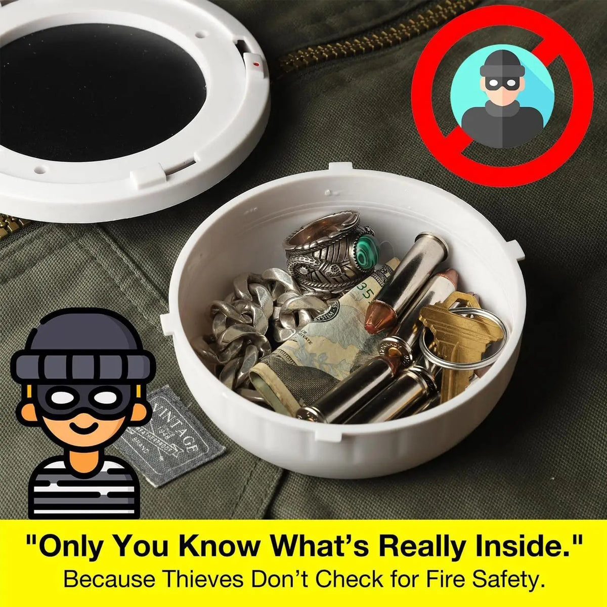 Secret Stash Box Alarm Security Can Hidded Storage Container No Drill Installation Jewelry Money Hider Wall Decor Home Safe Good Vibrations