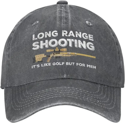 Funny Hat Long Ranges Shooting It's Like Golf But for Men Hat for Men Dad Hats Vintage Cap Good Vibrations
