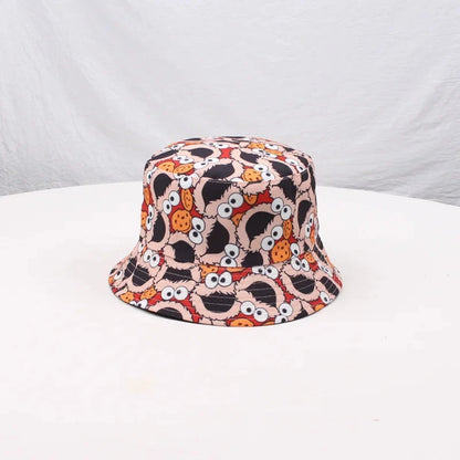 New Bucket Hat Hip Hop Men Cartoon Print Fisherman Caps Streetwear Double-sided Hats For Women Beach Cap Unisex Panama Hat Good Vibrations