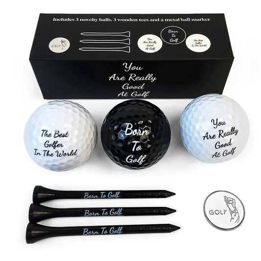 Funny Golf Gifts Set for Men Novelty Golf Gift Included 3 Golf Balls + 3 Golf Tees + 1 Ball Marker Perfect Golfer Gift Good Vibrations