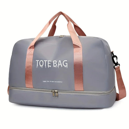 Multifunctional Large-Capacity Travel Duffle Bag with Adjustable Shoulder Strap, Gym Bag for Sports, Vacations & Business Trips Good Vibrations