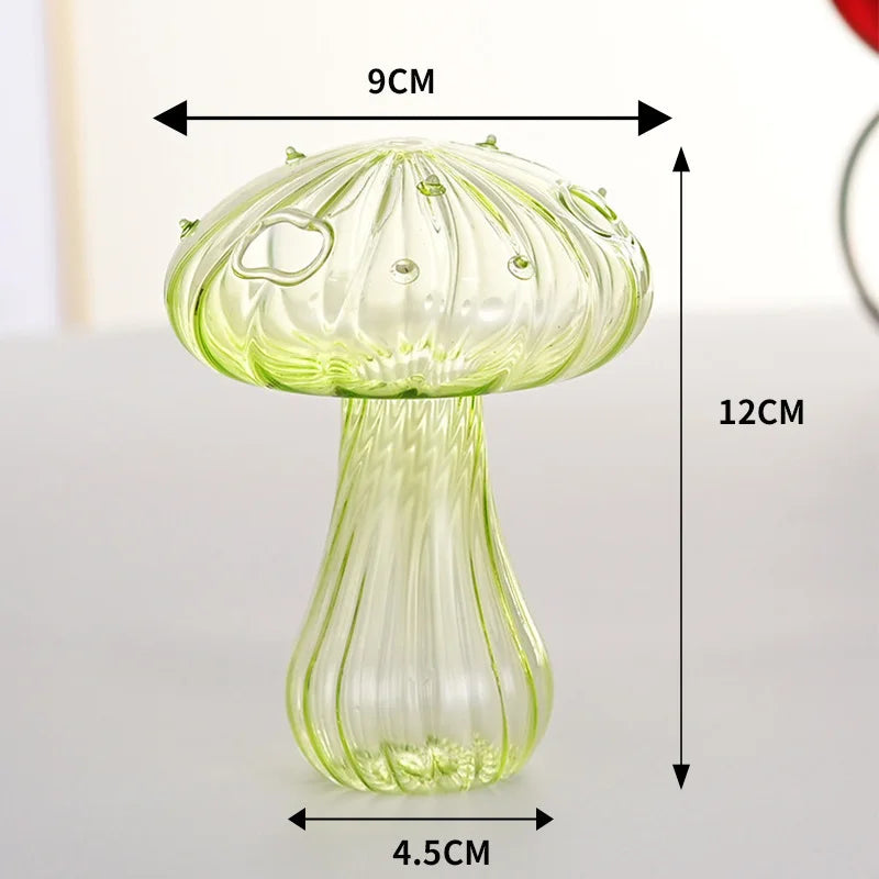 Transparent Jelly Color Mushroom Glass Vase Aromatherapy Bottle Home Small Vase Hydroponic Flower Pot Simple Table Decoration Good Vibrations