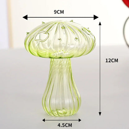 Transparent Jelly Color Mushroom Glass Vase Aromatherapy Bottle Home Small Vase Hydroponic Flower Pot Simple Table Decoration Good Vibrations