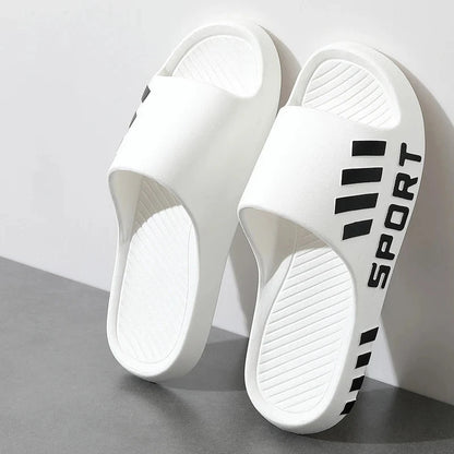 Summer Fashion Slippers For Men Indoor Outdoor Sandals Beach Flip Flop Thick Sole Male Slides Summer Non-Slip Men Shower Slipper Good Vibrations