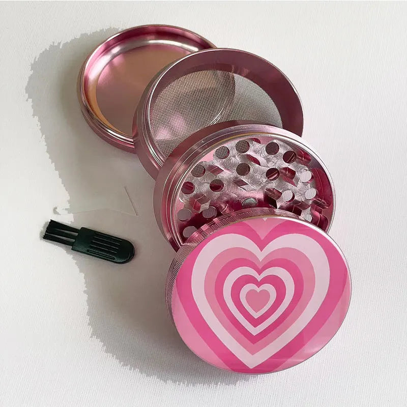 40MM Heart Pattern Pink Grinder Spice Crusher Hand Muller Accessories Gifts Good Vibrations Adult Super Store