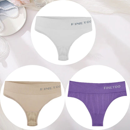 3PCS/Set Women's Panties Sexy Underwear FINETOO Large Size Thong Women Seamless Panties High Waist Girls Thongs M-2XL Good Vibrations