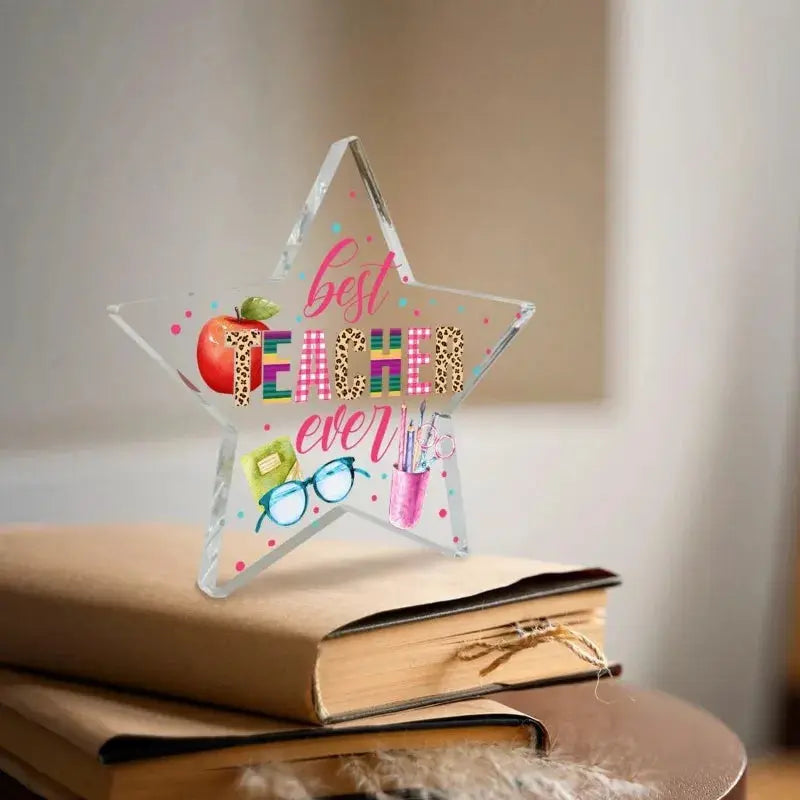 Teacher Gifts (Women/Men): "Best Teacher" Acrylic Keepsake—Birthday/Christmas/Teacher’s Day/Graduation Good Vibrations