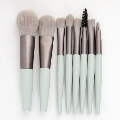 Mini Brush 8-Piece Makeup Bag Portable concealer powder brush set soft fur make-up tool Good Vibrations