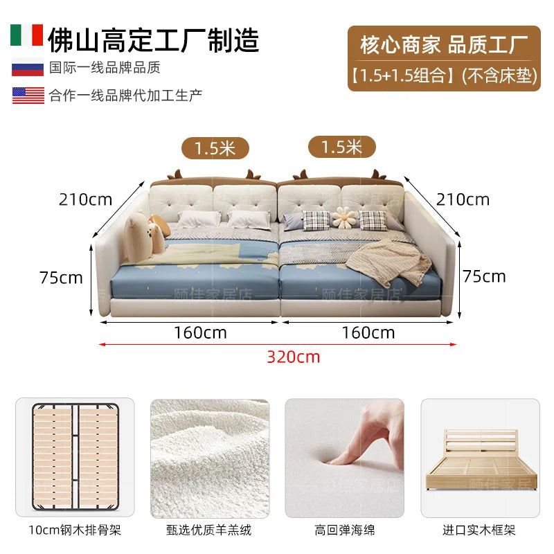 Upholstered Headboard Beds Waterproof Minimalist Luxury Modern Bed Double Frames Muebles Para El Hogar Furniture Decoration Good Vibrations
