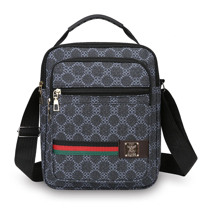 Crossbody Bag Men New Trendy Multi Layer Versatile Shoulder Handbag Casual Business Sling Messenger Bag for Daily Use and Travel Good Vibrations