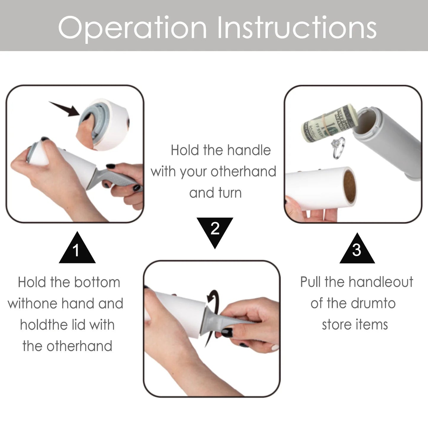 Hidden Safe Box Hair Sticking Roller Lint Roller Empty Stash Box Sight Secret Hide Cash Jewelry Pills For Home Travel Money Safe Good Vibrations Adult Super Store