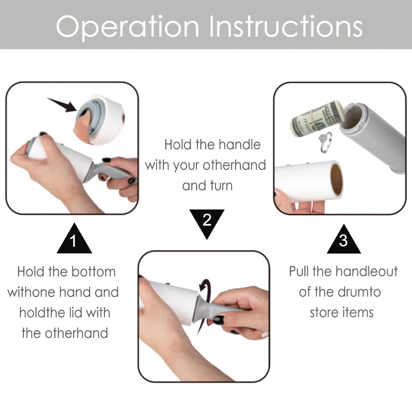 Hidden Safe Box Hair Sticking Roller Lint Roller Empty Stash Box Sight Secret Hide Cash Jewelry Pills For Home Travel Money Safe Good Vibrations