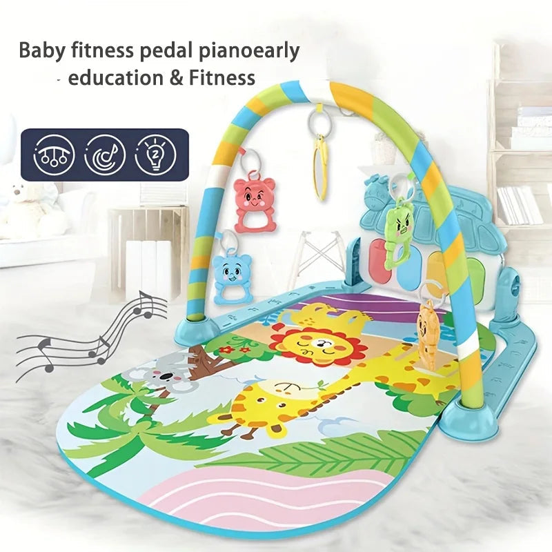 Baby fitness stand toy, newborn baby music, pedal piano, crawling mat, baby toy Good Vibrations