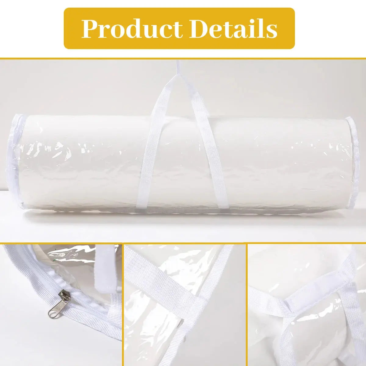Gift Wrapping Paper Storage Transparent Storage Bag Holiday Paper Tube Zipper Packaging with Handle LargeCapacity Waterproof Bag Good Vibrations