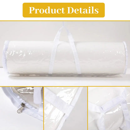Gift Wrapping Paper Storage Transparent Storage Bag Holiday Paper Tube Zipper Packaging with Handle LargeCapacity Waterproof Bag Good Vibrations