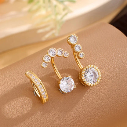 3pcs Gold Color Heart Butterfly Dangled Belly Piercing Sets 14G Stainlees Steel Navel Jewelry for Women Girls Body Belly Rings Good Vibrations Adult Super Store