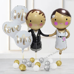 22pcs/Set Wedding Decor Balloon Couple Balloon Foil Balloons Heart Mr and Mrs Balloon Set Engagement Wedding Party Decor Good Vibrations
