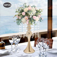 Crystal Flower Stand Wedding Centerpieces Metal Flower Vase Holders for Wedding Party Decor (Gold/Silver) Good Vibrations