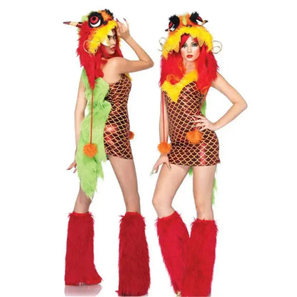 Adult Leopard Fox Cat Girl Cosplay Costume Halloween Costumes Women Fancy Party  Dress Up Deluxe Plush Monster Animal Costume Good Vibrations