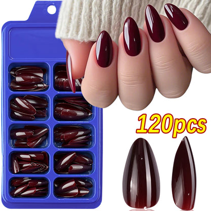 120pcs Pink French Tip Press-On Nails Medium Length Square Shape With Glossy Finish False Nails Full Cover Pre-Shaped Fake Nails Good Vibrations