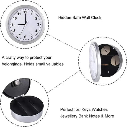 Sight Secret Hidden Safe Wall Clock With Stash Compartment Hide Cash Jewelry Keys Valueables or Home Office Decoration Safe Box Good Vibrations