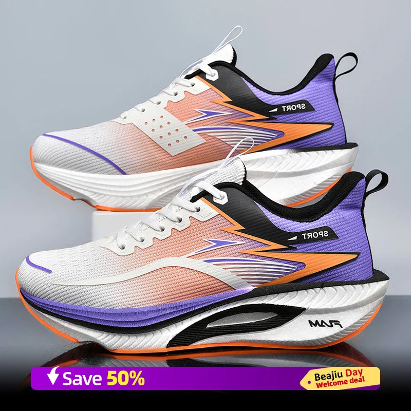 Men Sports Running Shoes Casual Marathon Breathable Lightweight Women's Comfortable Athletic Nonskid Walking Sneakers Outdoors Good Vibrations