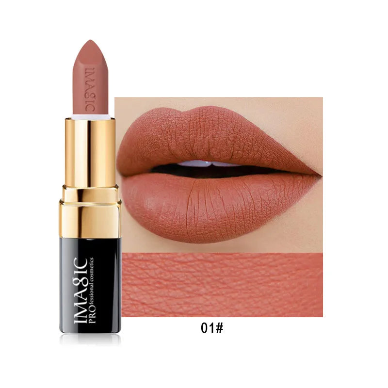 IMAGIC Lipstick Moisturizer Lips Smooth Lip Stick Long Lasting Charming Lip Lipstick Cosmetic Beauty Makeup 12 Colors Good Vibrations